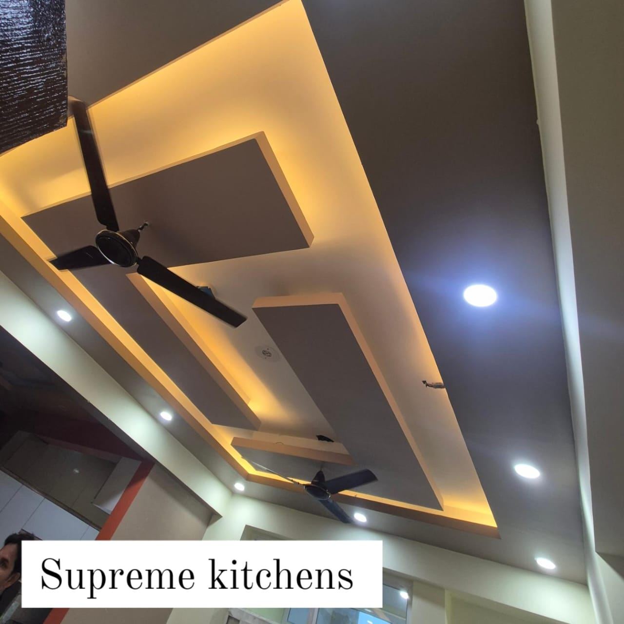False Ceiling with Cove Lighting: False Ceilings by Supreme Kitchens, Noida
